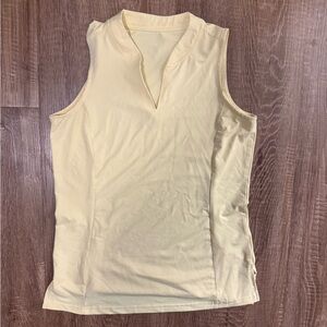 Sleeveless light yellow Women's golf Top